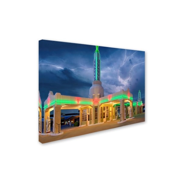 Mike Jones Photo 'Rt 66 Shamrock Texas Conoco Lightning' Canvas Art,18x24